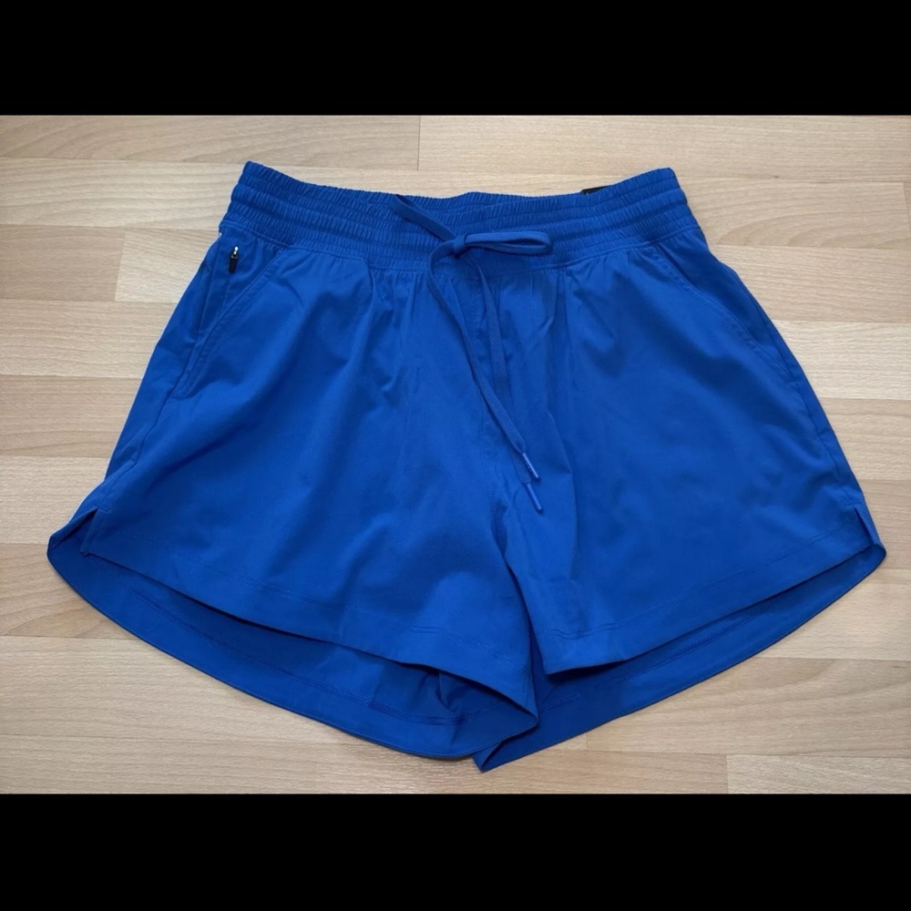 Abercrombie YPB MotionTEK High Rise Lined Athletic Shorts Size Large L Blue NWT